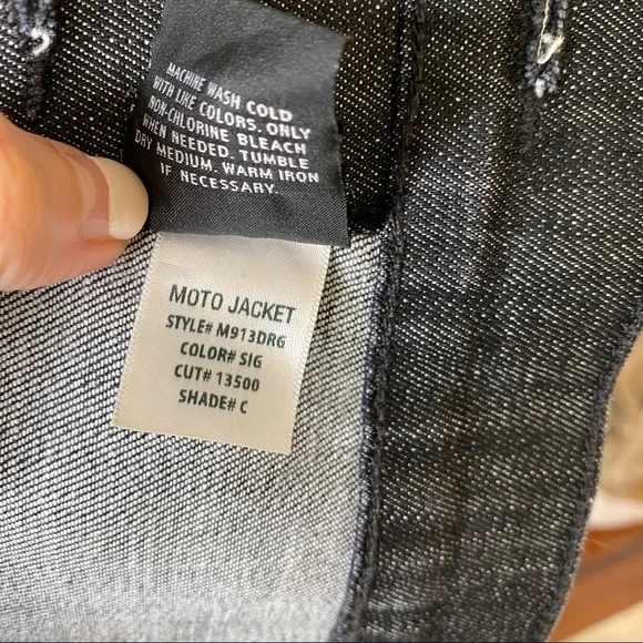 Hudson Jeans Moto Oversized Jacket Grey Black Denim Size Small - Picture 15 of 16